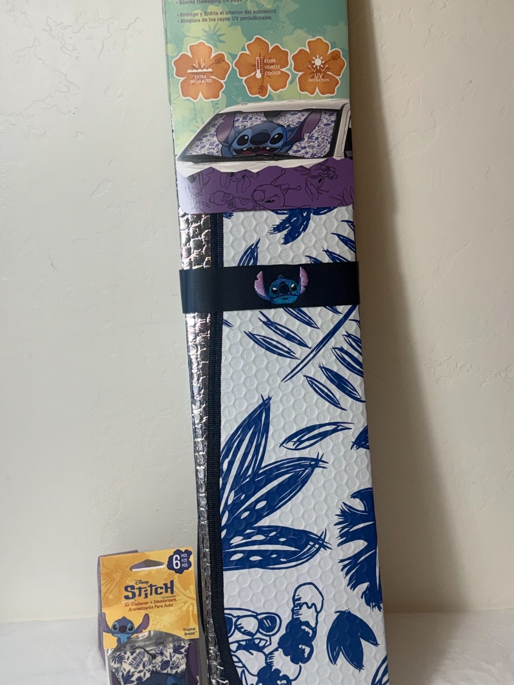 Disney Stitch Embroidered Blue and Pink Strap Accent